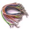 50 Pieces Mixed Color Leather Lace Plaited Bracelet Cords DIY Jewelry Making Handicrafts Braided Ropes with Lobster Clasps Extended Chain for Wrist Charms Bracelets Jewelry Making